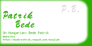 patrik bede business card